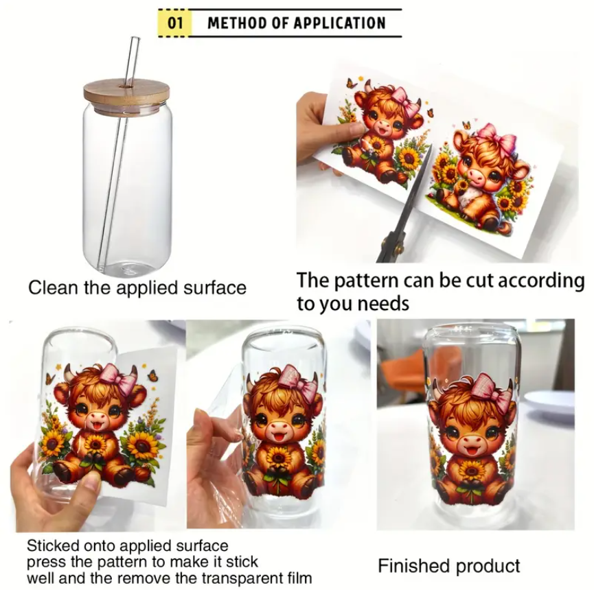 UV DTF Build Your Own Gang Sheet Water-Proof, Scratch-Proof, Vibrant, Self-Adhesive, Vibrant Designs, DIY Crafts